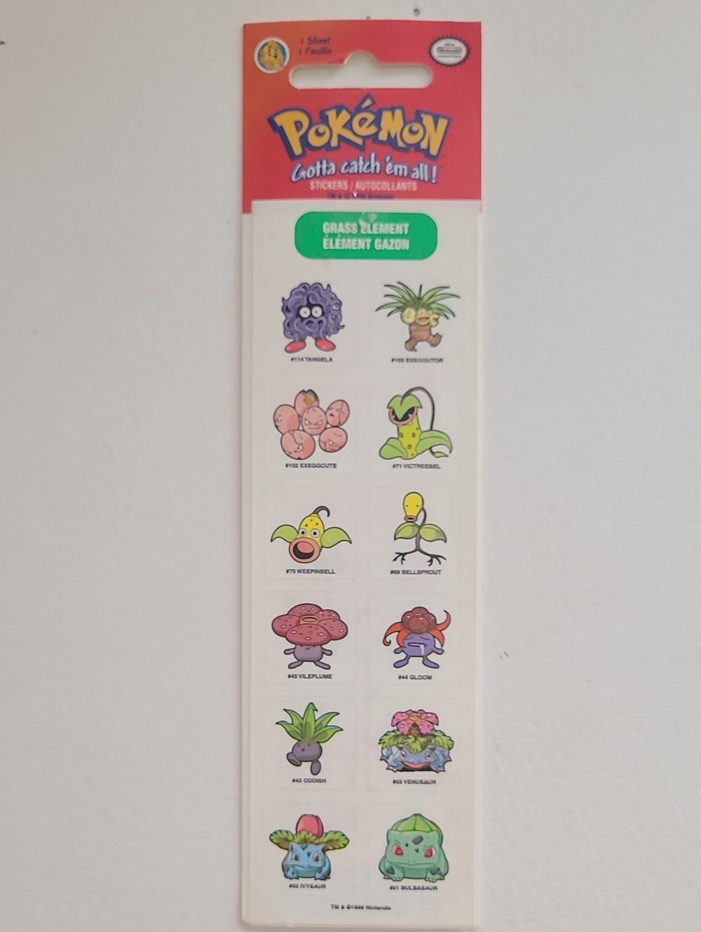 VTG 1999 Pokémon Sandylion Grass Element Sticker Sheet – Nintendo